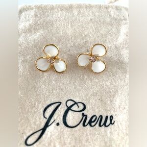 J. Crew delicate floral blossom pierced earrings.